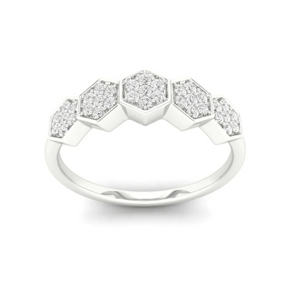 0.25Ctw Lab Grown Diamond Honey Comb Wedding Band