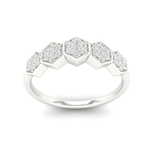 0.25Ctw Lab Grown Diamond Honey Comb Wedding Band