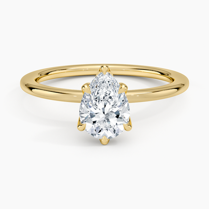 1CT Pear Lab Grown diamond Solitaire Ring