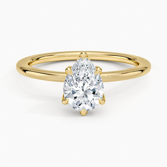 1CT Pear Lab Grown diamond Solitaire Ring