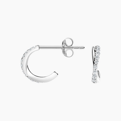 1/8 CTW Lab Grown Diamond Huggie Earrings in Silver