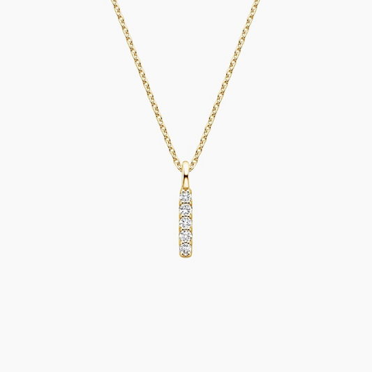 Lab Grown Diamond Vertical Pavé Bar Pendant