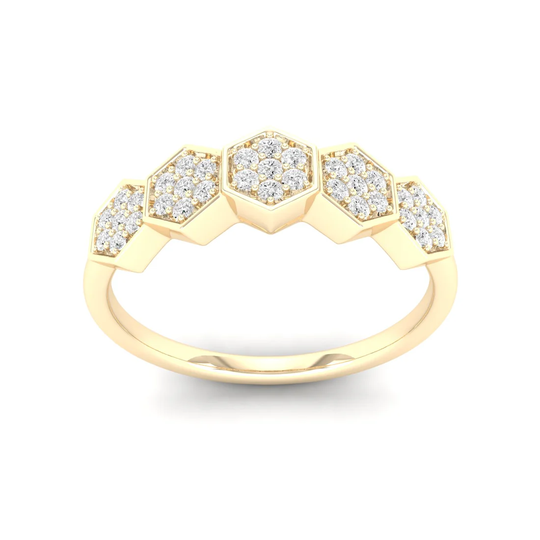 0.25Ctw Lab Grown Diamond Honey Comb Wedding Band