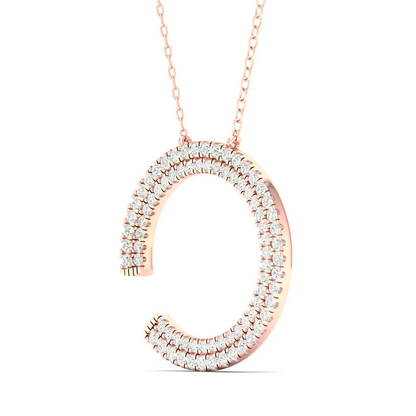 0.50 CTW Lab Grown Diamond Double Row Pendant