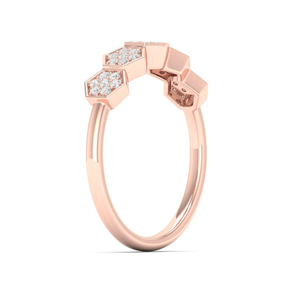 0.25Ctw Lab Grown Diamond Honey Comb Wedding Band