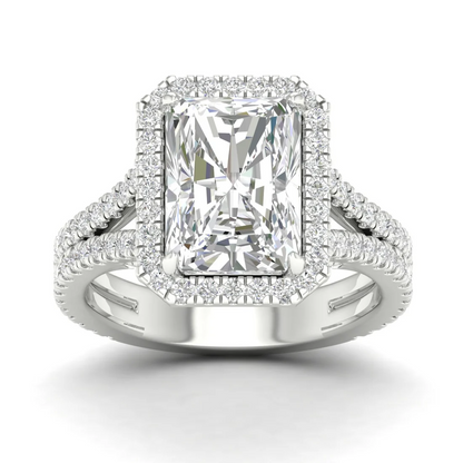 5 CTW Split Shank Radiant Cut Lab Grown Diamond Ring