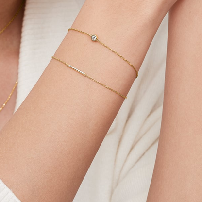 7 inch Minimalist Lab Grown Diamond Bracelet Set