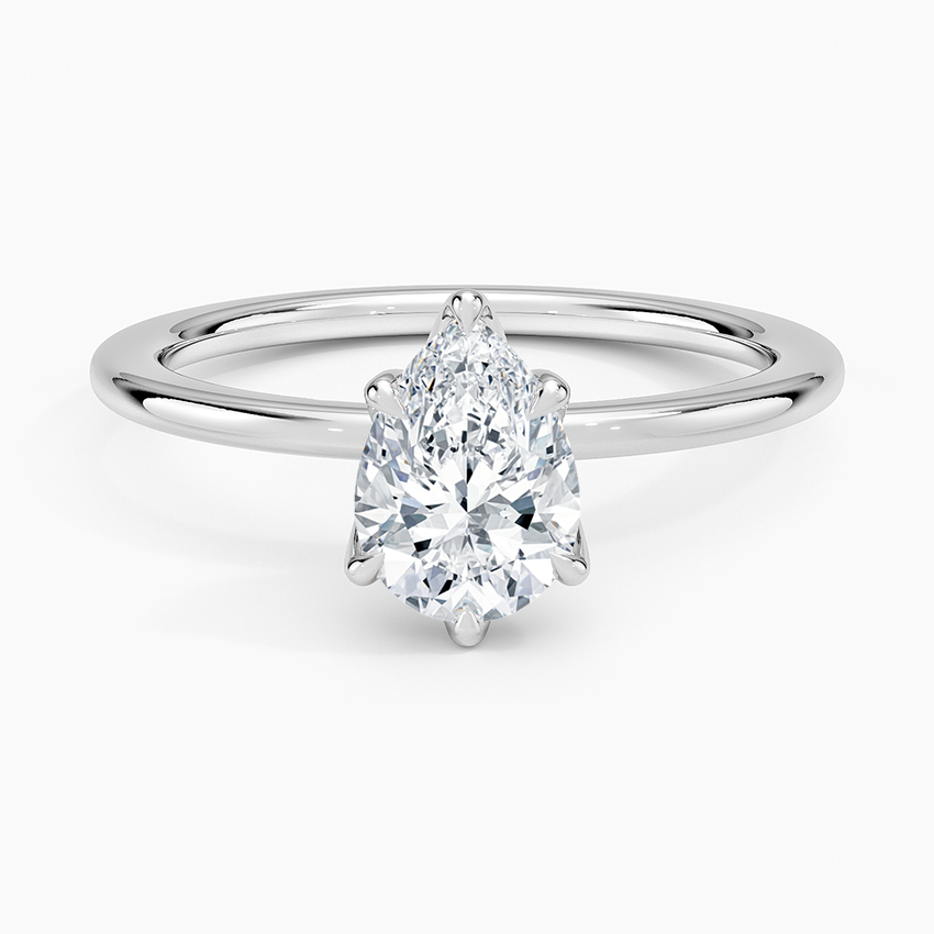 1CT Pear Lab Grown diamond Solitaire Ring