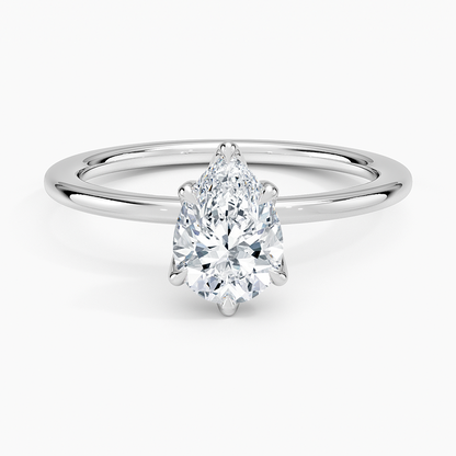 1CT Pear Lab Grown diamond Solitaire Ring