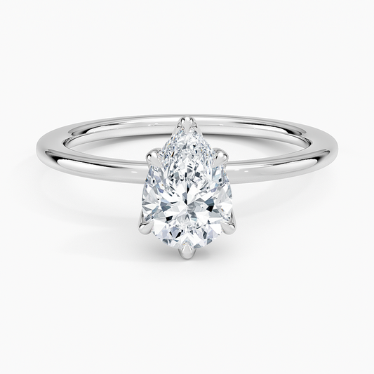 1CT Pear Lab Grown diamond Solitaire Ring