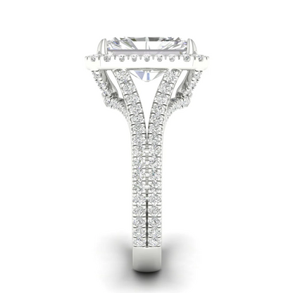5 CTW Split Shank Radiant Cut Lab Grown Diamond Ring