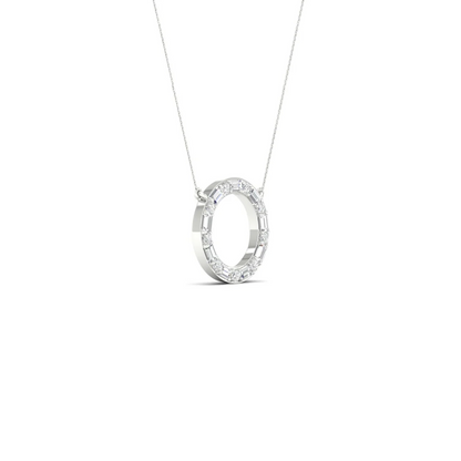 0.25 CTW Lab Grown Diamond Baguette Round Circle Pendant