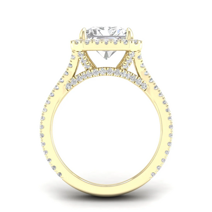 5 CTW Split Shank Radiant Cut Lab Grown Diamond Ring