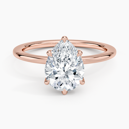 1CT Pear Lab Grown diamond Solitaire Ring