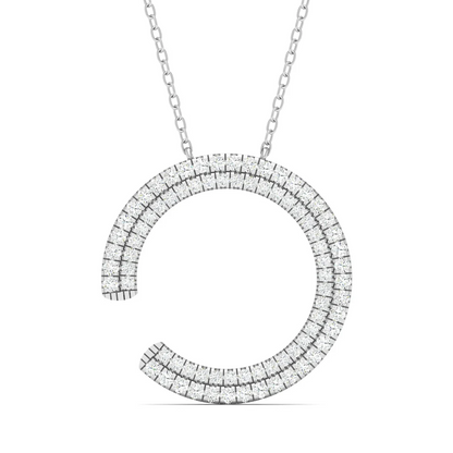 0.50 CTW Lab Grown Diamond Double Row Pendant