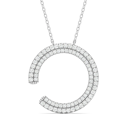0.50 CTW Lab Grown Diamond Double Row Pendant