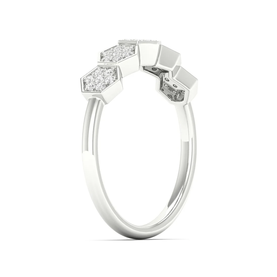 0.25Ctw Lab Grown Diamond Honey Comb Wedding Band