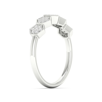 0.25Ctw Lab Grown Diamond Honey Comb Wedding Band