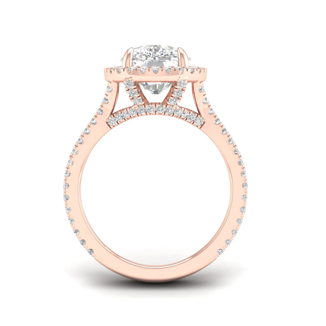 5.1 CTW Halo Cushion Lab Grown Diamond Engagement Ring