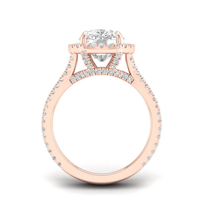 5.1 CTW Halo Cushion Lab Grown Diamond Engagement Ring
