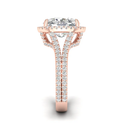 5.1 CTW Halo Cushion Lab Grown Diamond Engagement Ring