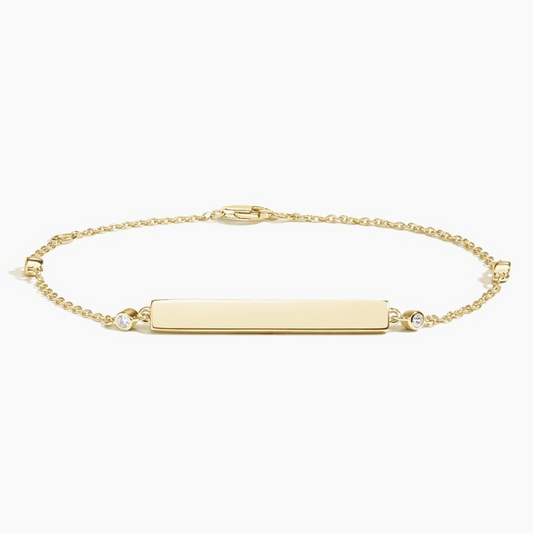7 inch Engravable Lab Grown Diamond Simple Bracelet