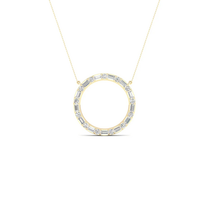 0.50 CTW Lab Grown Diamond Circle Pendant