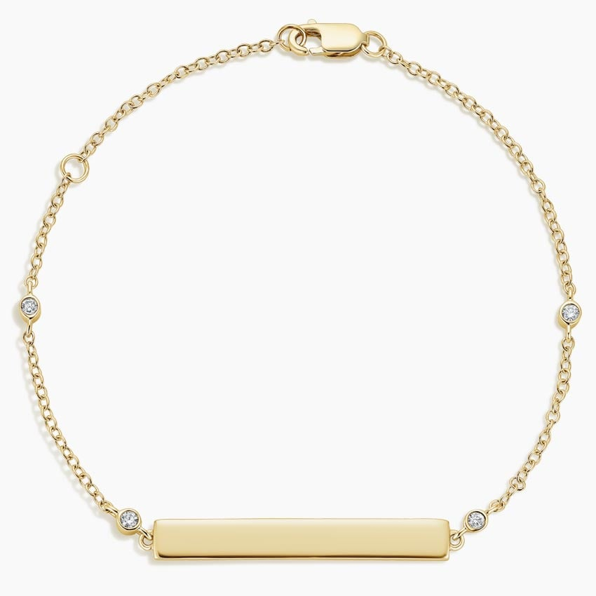 7 inch Engravable Lab Grown Diamond Simple Bracelet