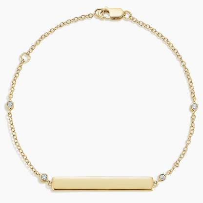 7 inch Engravable Lab Grown Diamond Simple Bracelet