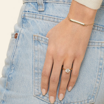 7 inch Engravable Lab Grown Diamond Simple Bracelet