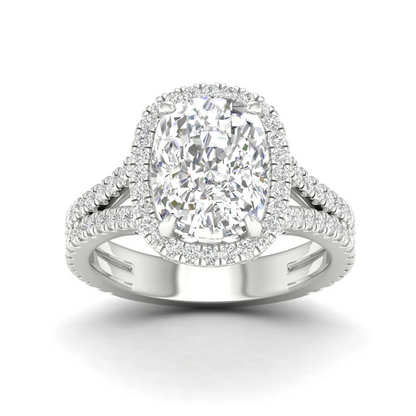 5.1 CTW Halo Cushion Lab Grown Diamond Engagement Ring