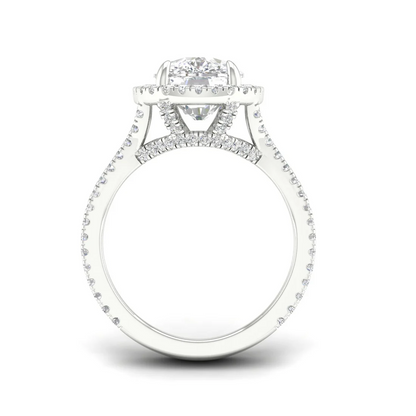 5.1 CTW Halo Cushion Lab Grown Diamond Engagement Ring