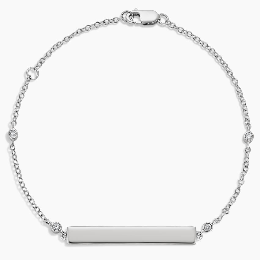 7 inch Engravable Lab Grown Diamond Simple Bracelet