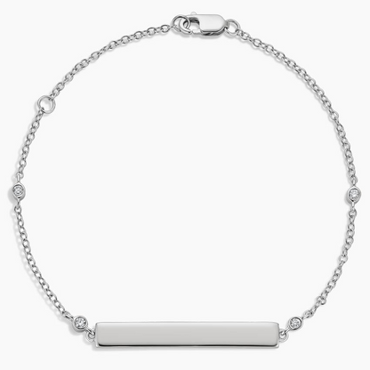 7 inch Engravable Lab Grown Diamond Simple Bracelet