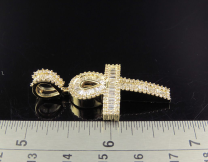 1.75 Inch Lab Grown Diamond Baguette Cross Pendant