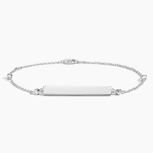 7 inch Engravable Lab Grown Diamond Simple Bracelet