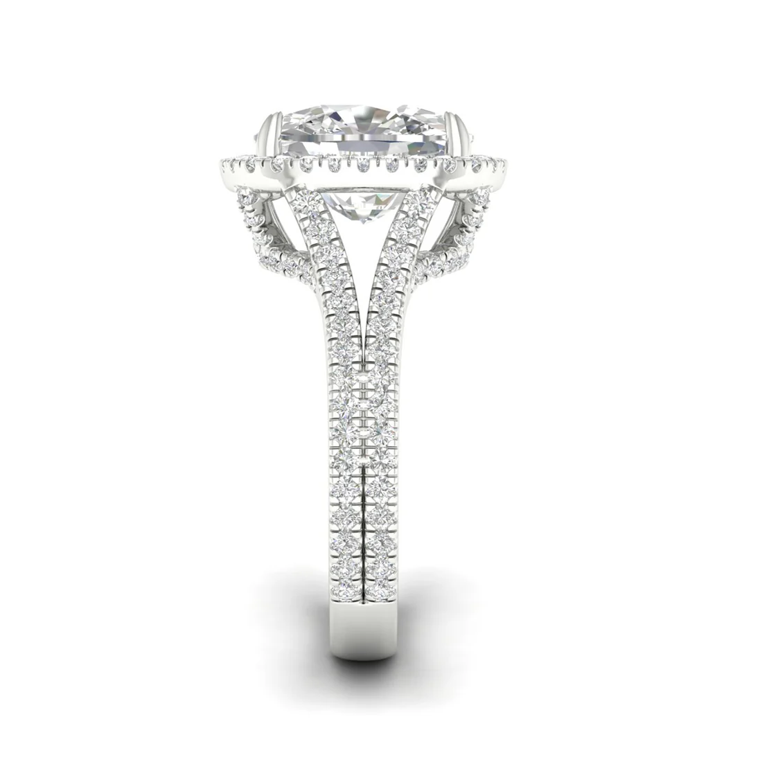 5.1 CTW Halo Cushion Lab Grown Diamond Engagement Ring