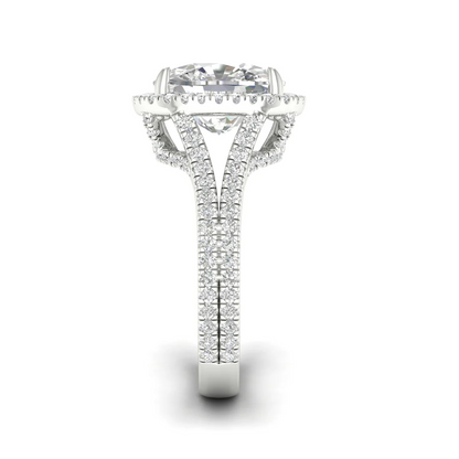 5.1 CTW Halo Cushion Lab Grown Diamond Engagement Ring