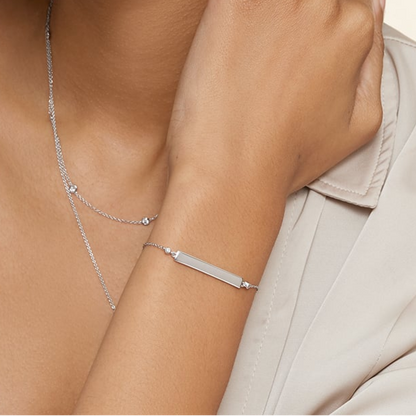 7 inch Engravable Lab Grown Diamond Simple Bracelet