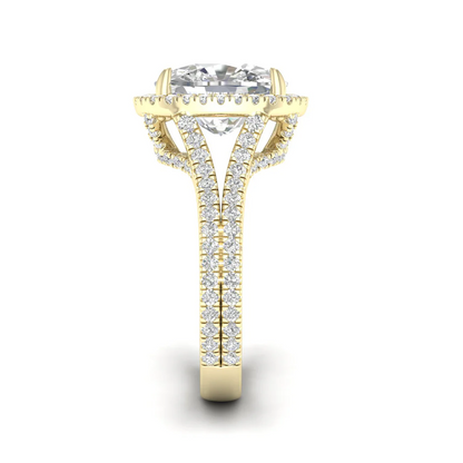 5.1 CTW Halo Cushion Lab Grown Diamond Engagement Ring