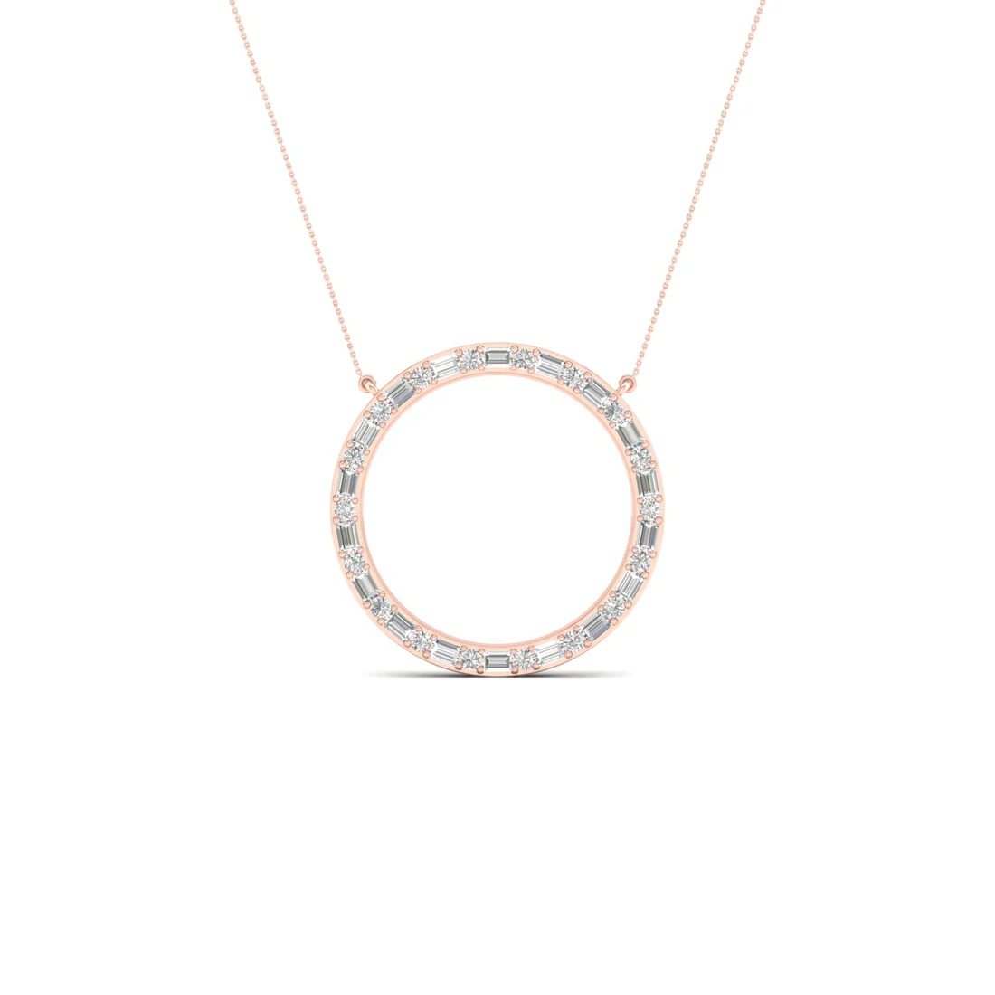 0.50 CTW Lab Grown Diamond Baguette Round Cut Pendant