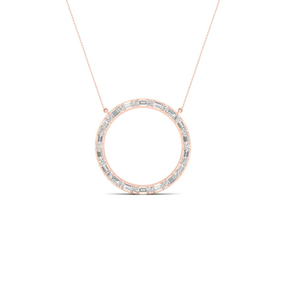 0.50 CTW Lab Grown Diamond Baguette Round Cut Pendant