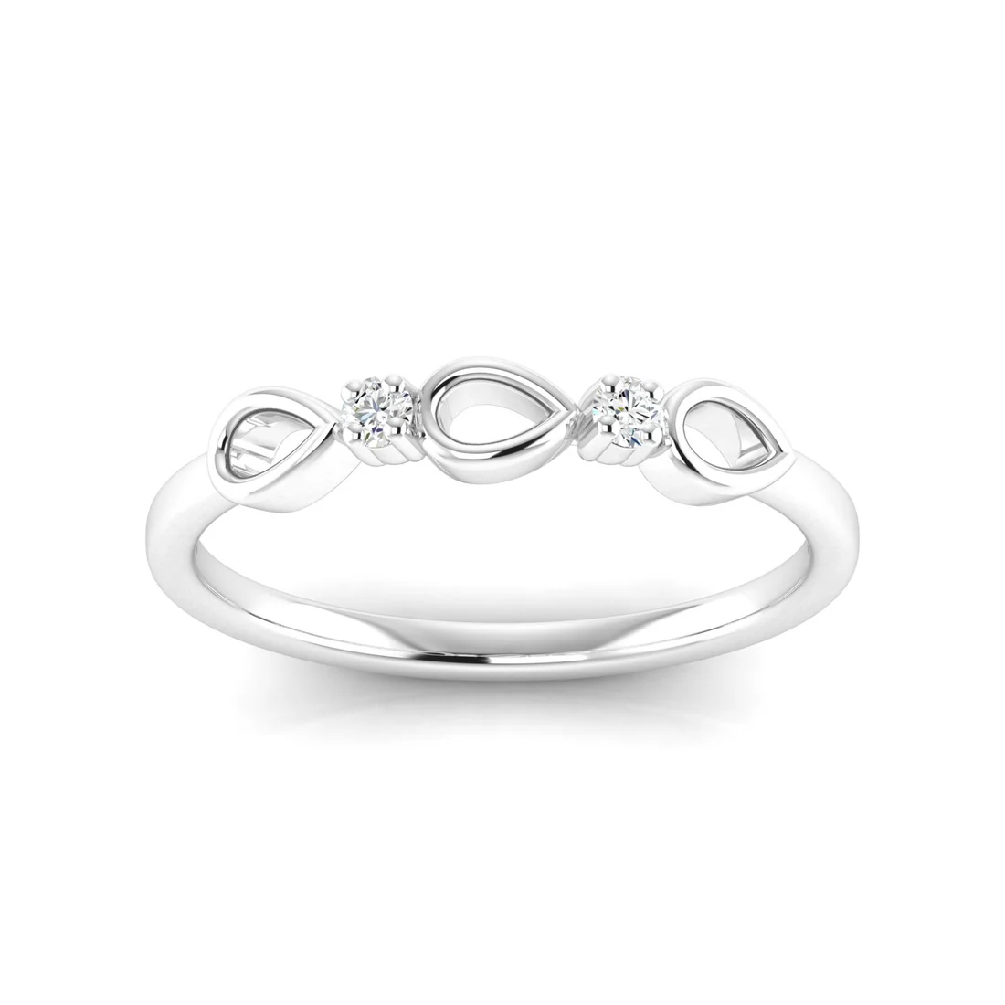 0.05Ctw Lab Grown Diamond Drop Stack Wedding Band