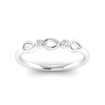 0.05Ctw Lab Grown Diamond Drop Stack Wedding Band