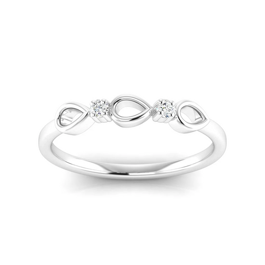 0.05Ctw Lab Grown Diamond Drop Stack Wedding Band