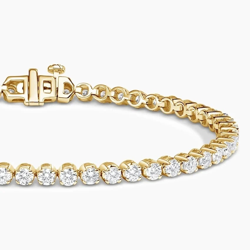 4CTW 7 inch Lab Grown Diamond Tennis Bracelet in Gold