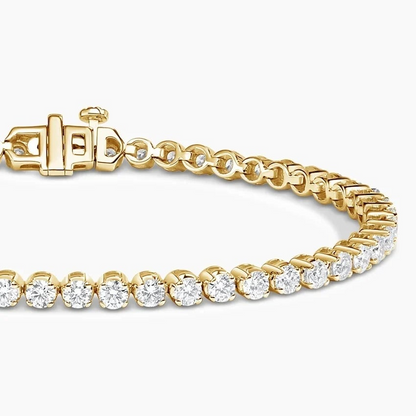 4CTW 7 inch Lab Grown Diamond Tennis Bracelet in Gold
