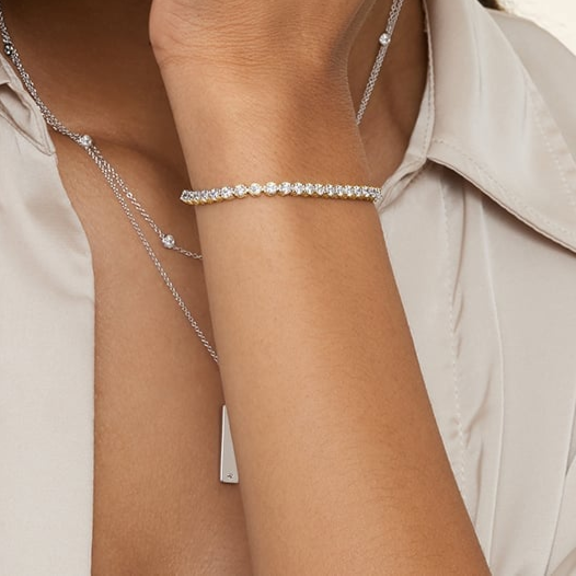 4CTW 7 inch Lab Grown Diamond Tennis Bracelet in Gold