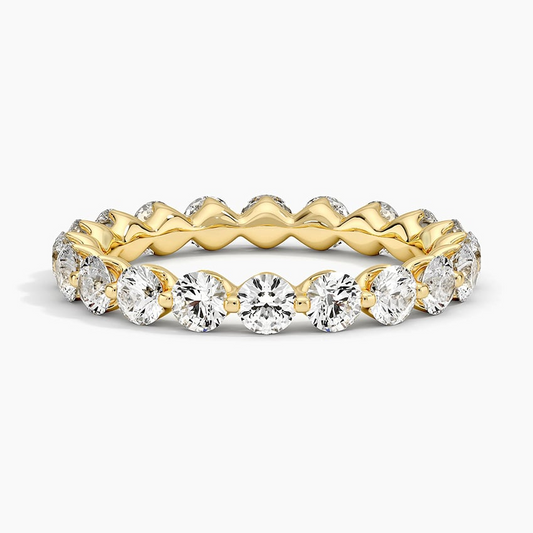 18k Yellow Gold Full Eternity Lab Grown Diamond Stack Wedding Band