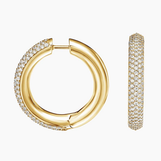 1.25 CTW Lab Grown Diamond Tube Hoop Earrings